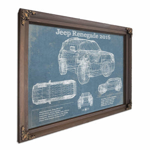 Jeep Renegade 2016 Blueprint Vintage Auto Print