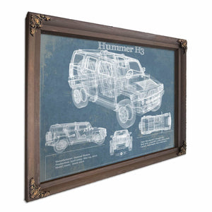 Hummer H3 Vintage Blueprint Auto Print