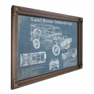 Land Rover Defender 90 Blueprint Vintage Auto Patent Print