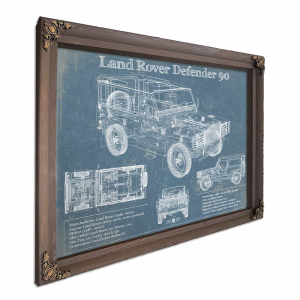 Land Rover Defender 90 Blueprint Vintage Auto Patent Print