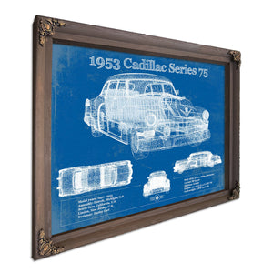 1953 Cadillac Series 75 Vintage Blueprint Auto Print