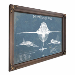 Northrop F-5 Aircraft Blueprint Original Military Wall Art