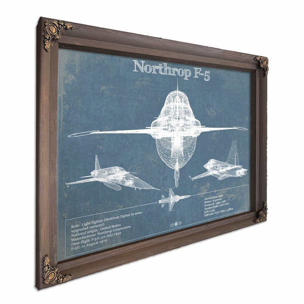Northrop F-5 Aircraft Blueprint Original Military Wall Art