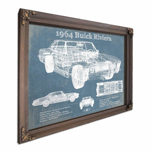 1964 Buick Riviera Vintage Blueprint Auto Print