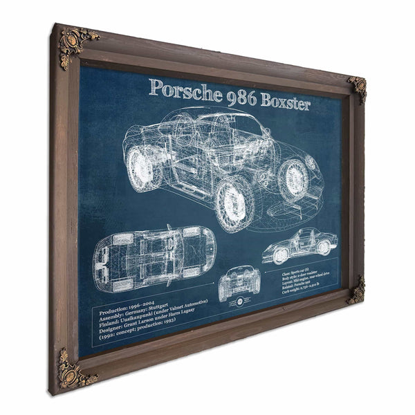 Porsche Boxster (Type 986) Blueprint Vintage Auto Print