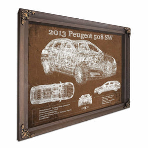 2013 Peugeot 508 SW Blueprint Vintage Auto Print