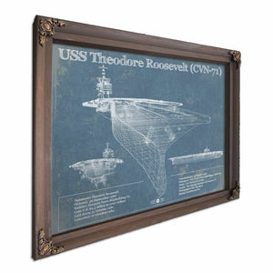 USS Theodore Roosevelt Aircraft Carrier Blueprint Original Military Wall Art