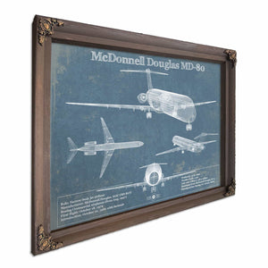 McDonnell Douglas MD-80 Vintage Aviation Blueprint Print