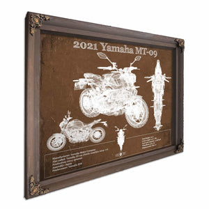 2021 Yamaha Mt 09 Vintage Blueprint Auto Print