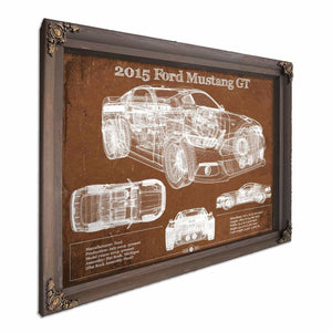 2015 Ford Mustang GT Eleanor Blueprint Vintage Auto Print