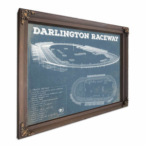 Darlington Raceway Charcoal Blueprint NASCAR Race Track Print