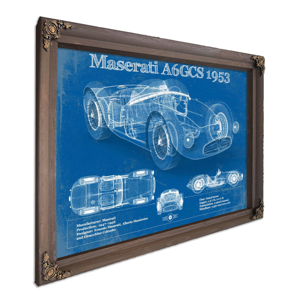 Maserati A6GCS 1953 Original Vintage Car Blueprint