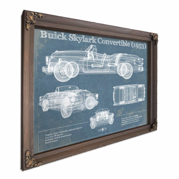Buick Skylark Convertible (1953) Vintage Blueprint Auto Print