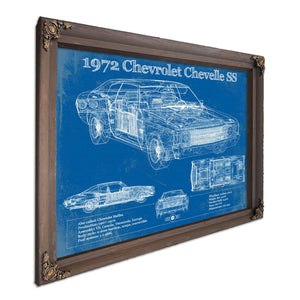 1972 Chevrolet Chevelle SS Original Blueprint Art