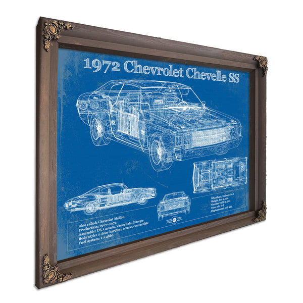 1972 Chevrolet Chevelle SS Original Blueprint Art