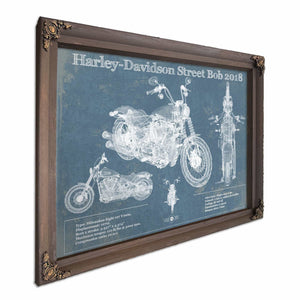 Harley-Davidson Street Bob 2018 Blueprint Motorcycle Patent Print