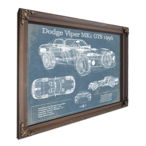 Dodge Viper Vintage Blueprint Auto Print
