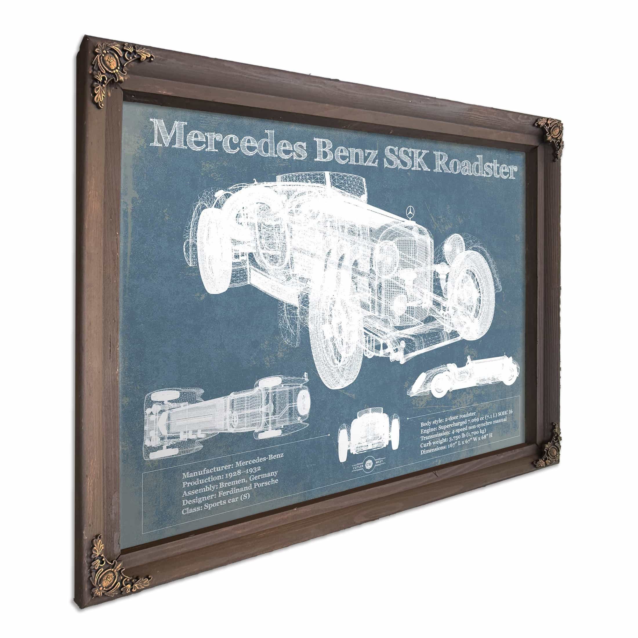 Mercedes Benz SSK Roadster Wall Art Print | Cutler West