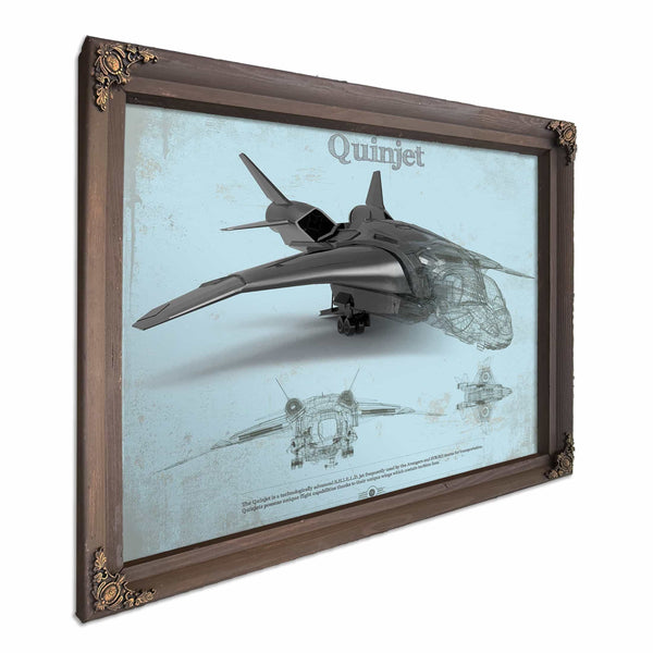 Quinjet Avengers Vintage Blueprint Wall Art