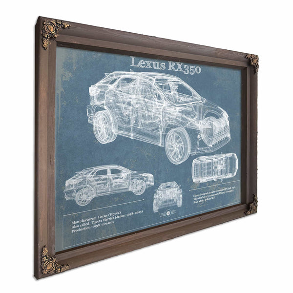 Lexus Rx350 Vintage Blueprint Auto Print