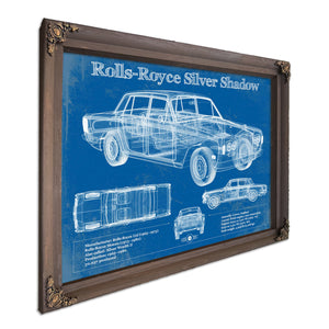 Rolls Royce Silver Shadow Vintage Blueprint Auto Print