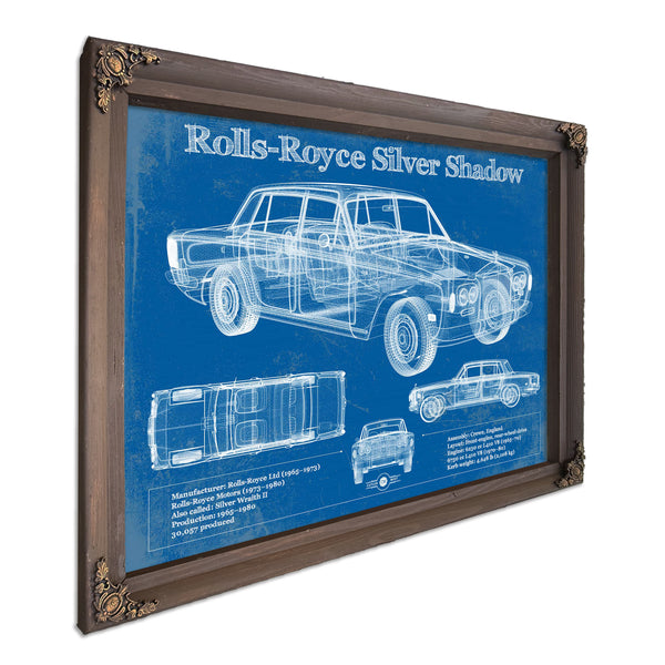 Rolls Royce Silver Shadow Vintage Blueprint Auto Print