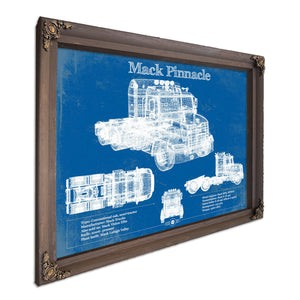 Mack Pinnacle Blueprint Vintage Truck Print