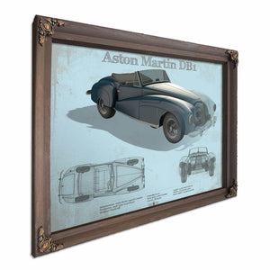 Aston Martin DB1 Blueprint Vintage Auto Print