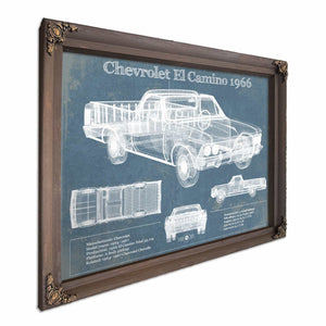 Chevrolet El Camino 1966 Vintage Blueprint Auto Print