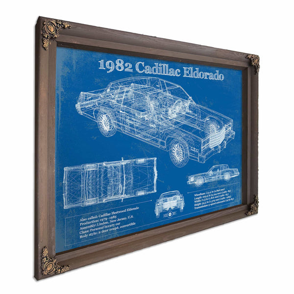 1982-1983 Cadillac Eldorado Vintage Blueprint Auto Print