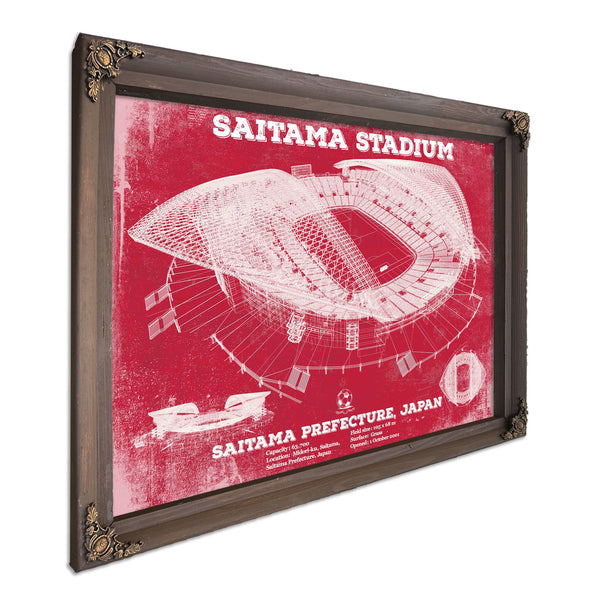 Japan National Football Team Red Saitama Stadium Soccer Print