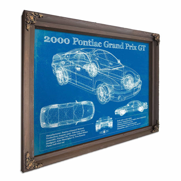 2000 Pontiac Grand Prix GT Vintage Blueprint Auto Print
