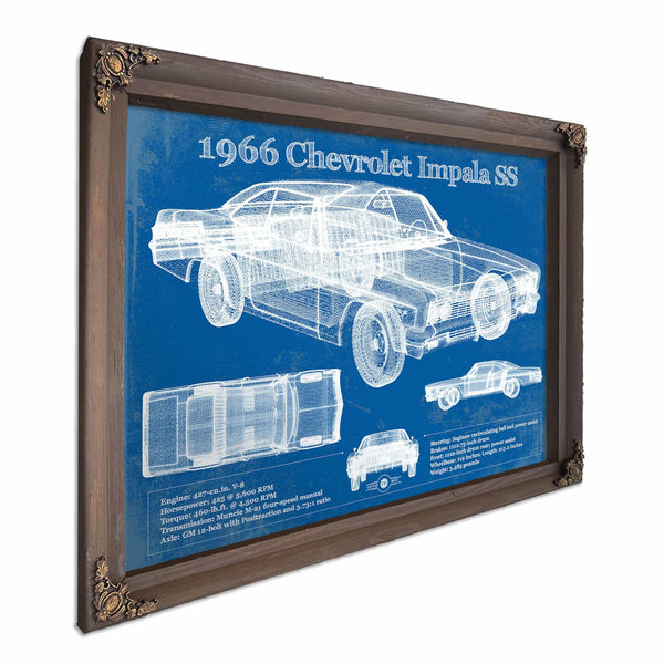 1966 Chevrolet Impala SS Blueprint Vintage Auto Print