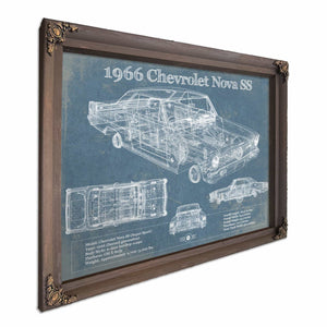 1966 Chevrolet Nova SS Blueprint Vintage Auto Patent Print