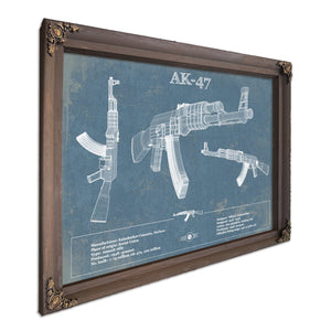 AK-47 Blueprint Vintage Gun Print