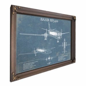 Saab 340 Turboprop Original Blueprint Art