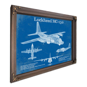 Lockheed MC-130 Vintage Aviation Blueprint Military Print