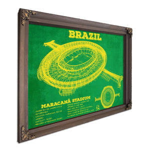 Brazil National Football Team Vintage MaracanÃ£ Stadium Soccer Print