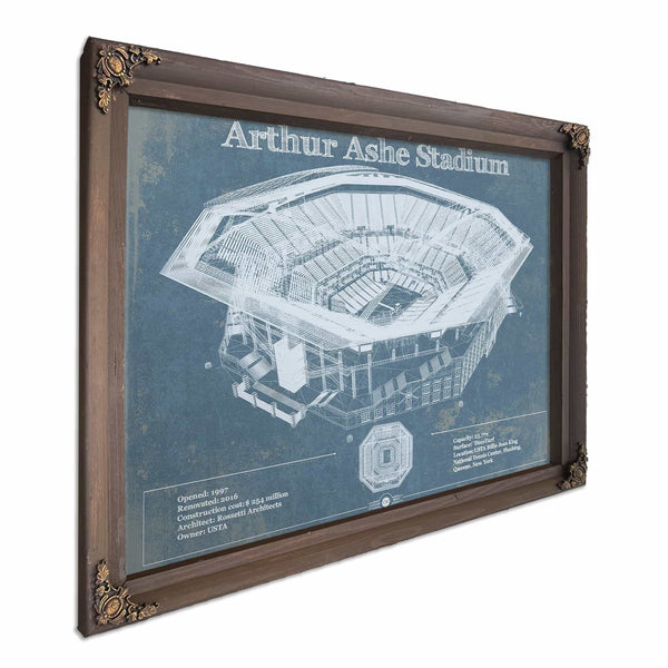 Vintage Arthur Ashe US Open Tennis Blueprint Art