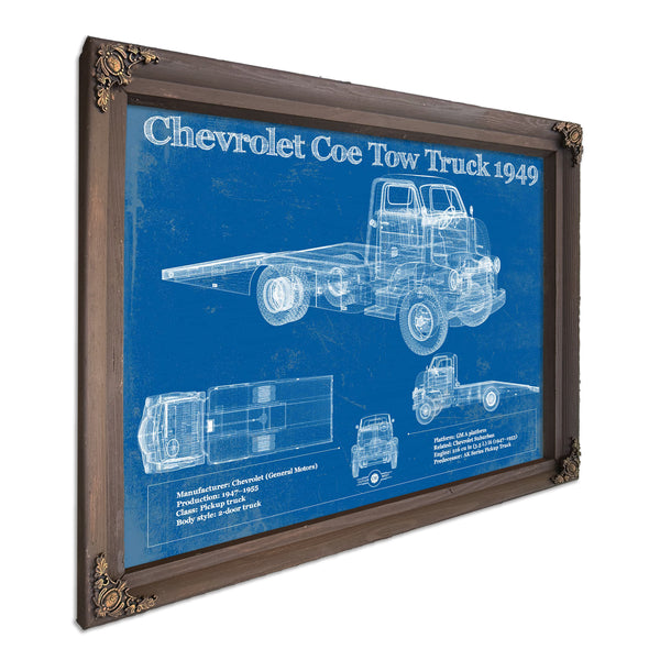 1949 Chevrolet 5100 Coe Tow Vintage Blueprint Auto Print