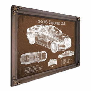2016 Jaguar XJ Car Original Blueprint Art
