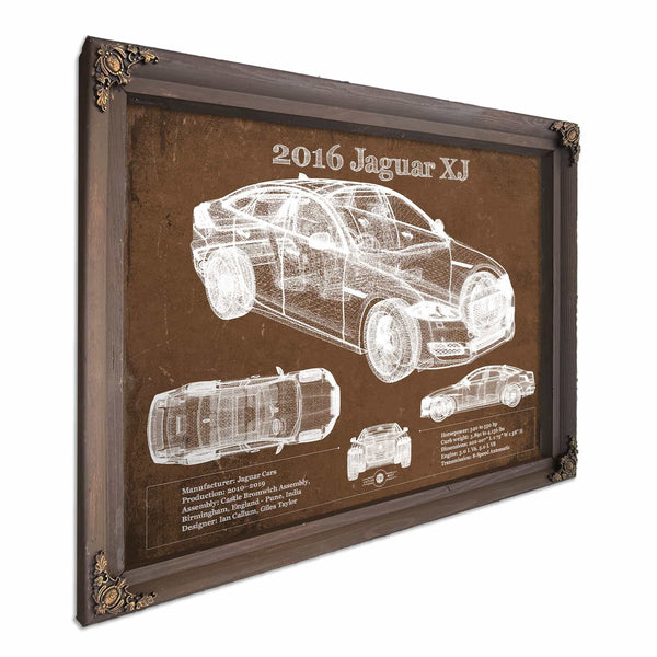 2016 Jaguar XJ Car Original Blueprint Art