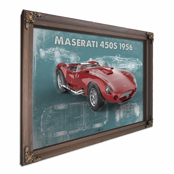 Maserati 450s 1956 Original Vintage Car Blueprint