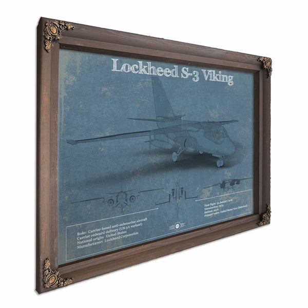 Lockheed S-3 Viking Aircraft Patent Blueprint Original Design Wall Art