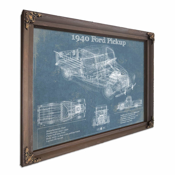 1940 Ford Pickup Vintage Blueprint Auto Print