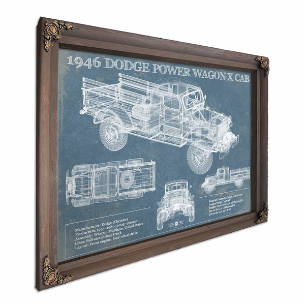 1946 Dodge Power Wagon X Cab Vintage Blueprint Auto Print