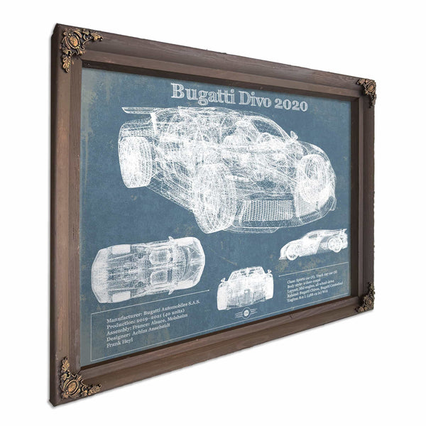 Bugatti Divo 2020 Vintage Sports Car Print