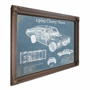 1969 Chevrolet Nova SS Blueprint Vintage Auto Patent Print