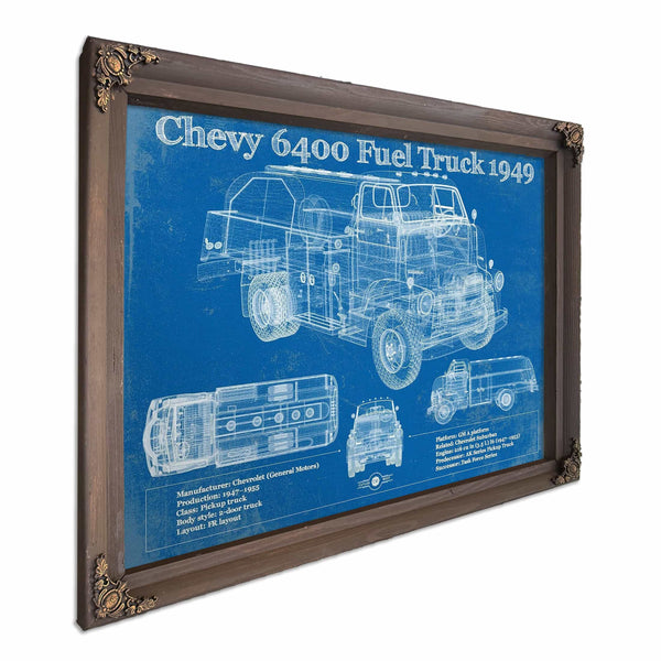 Chevy 6400 Fuel Truck 1949 Vintage Blueprint Auto Print