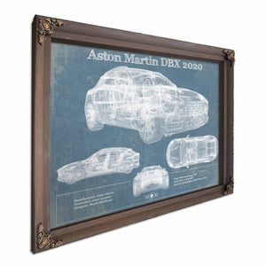 Aston Martin DBX 2020 Blueprint Vintage Auto Print